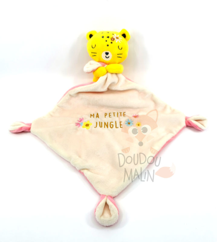  blanket lion yellow pink ma petite jungle 30 cm 